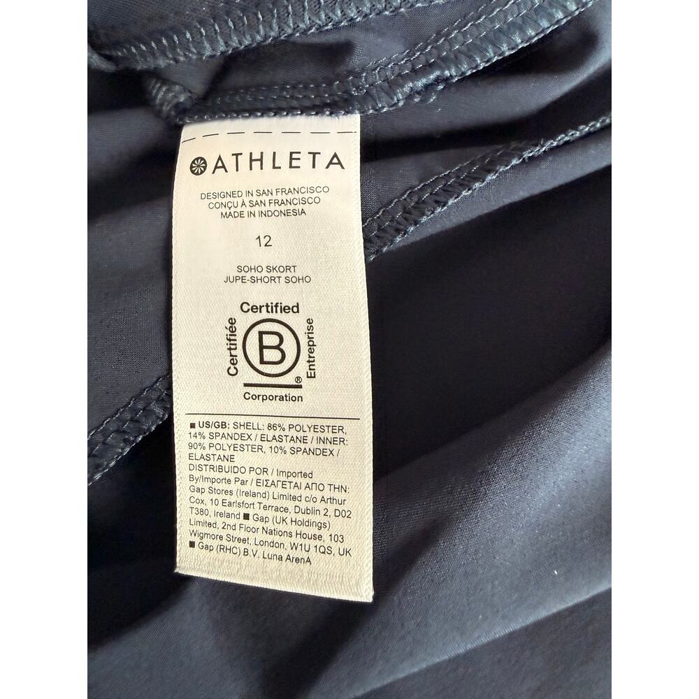 Athleta Dark Blue Soho Skort Athletic Pockets Size 12 - Picture 9 of 9